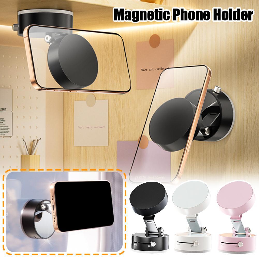 Vacuum Magnetic Phone Holder for Car, Foldable & Adjustable