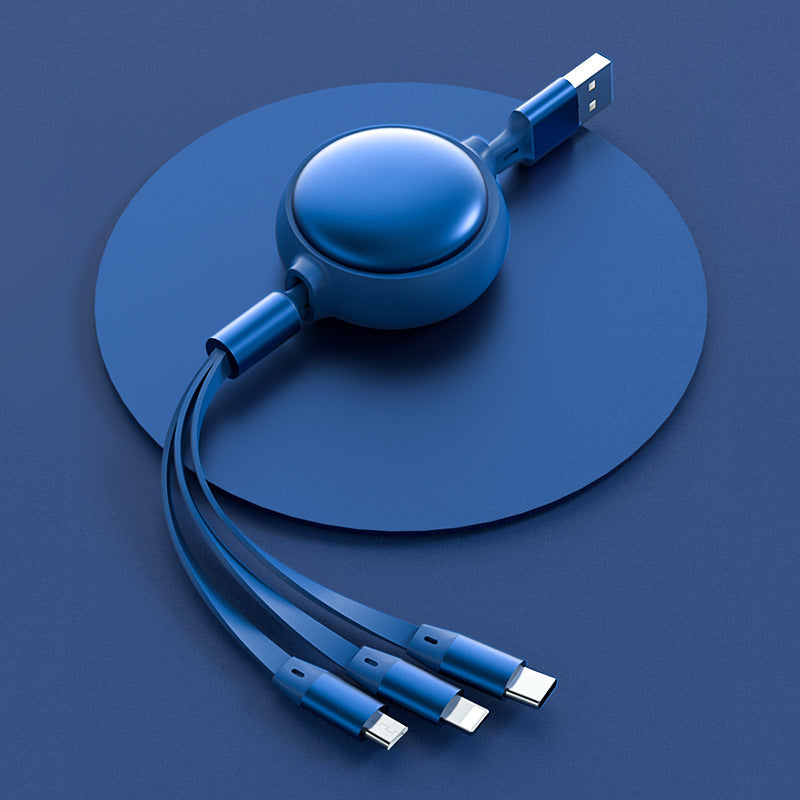 3-in-1 Retractable 2.4A Charging Cable- USB-C, Lightning & Micro USB
