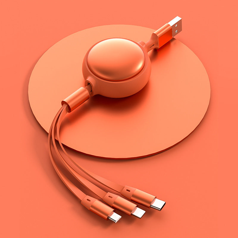 3-in-1 Retractable 2.4A Charging Cable- USB-C, Lightning & Micro USB